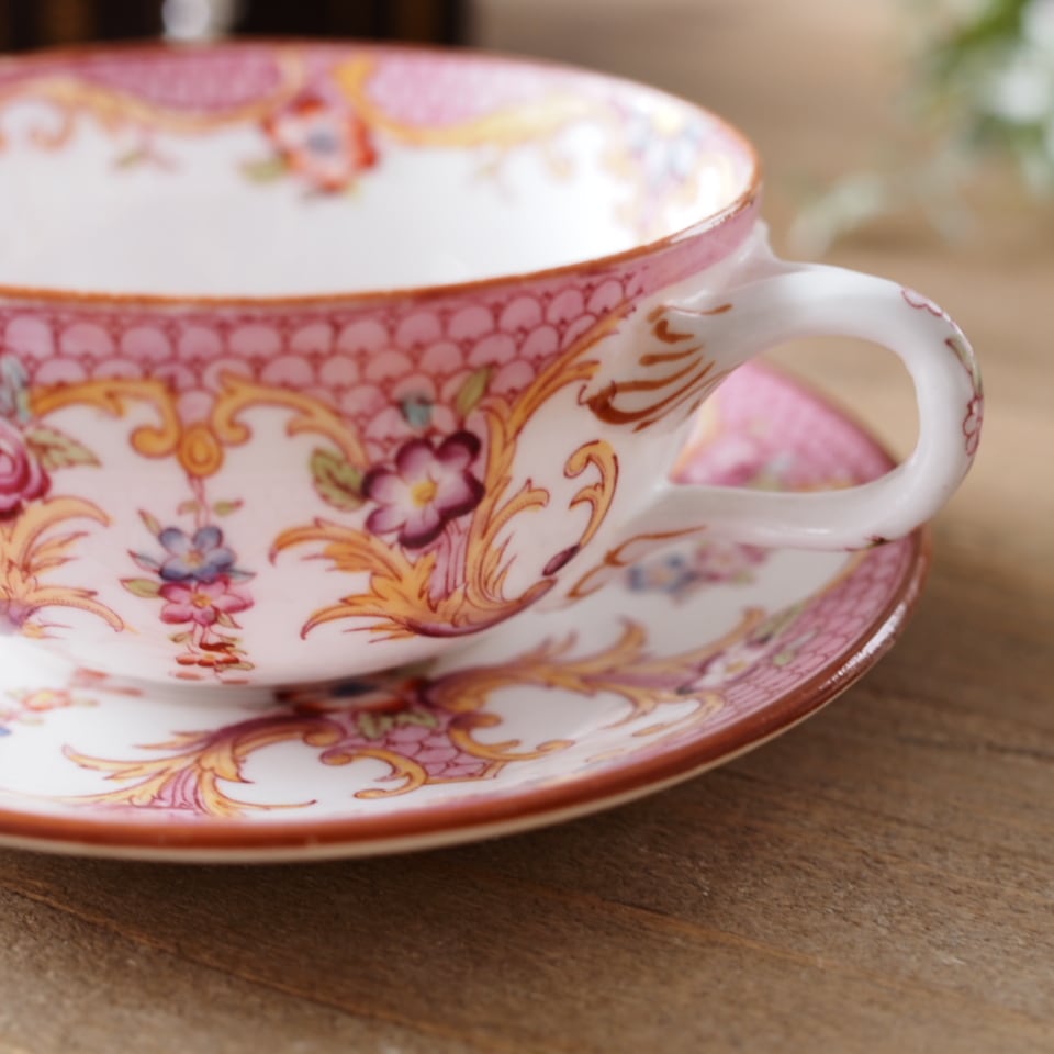 フランスアンティーク サルグミンヌ ミントン ピンク148 カップ