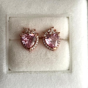 ハート　ピンク　ゴールドカラー　s925 シルバーピアス