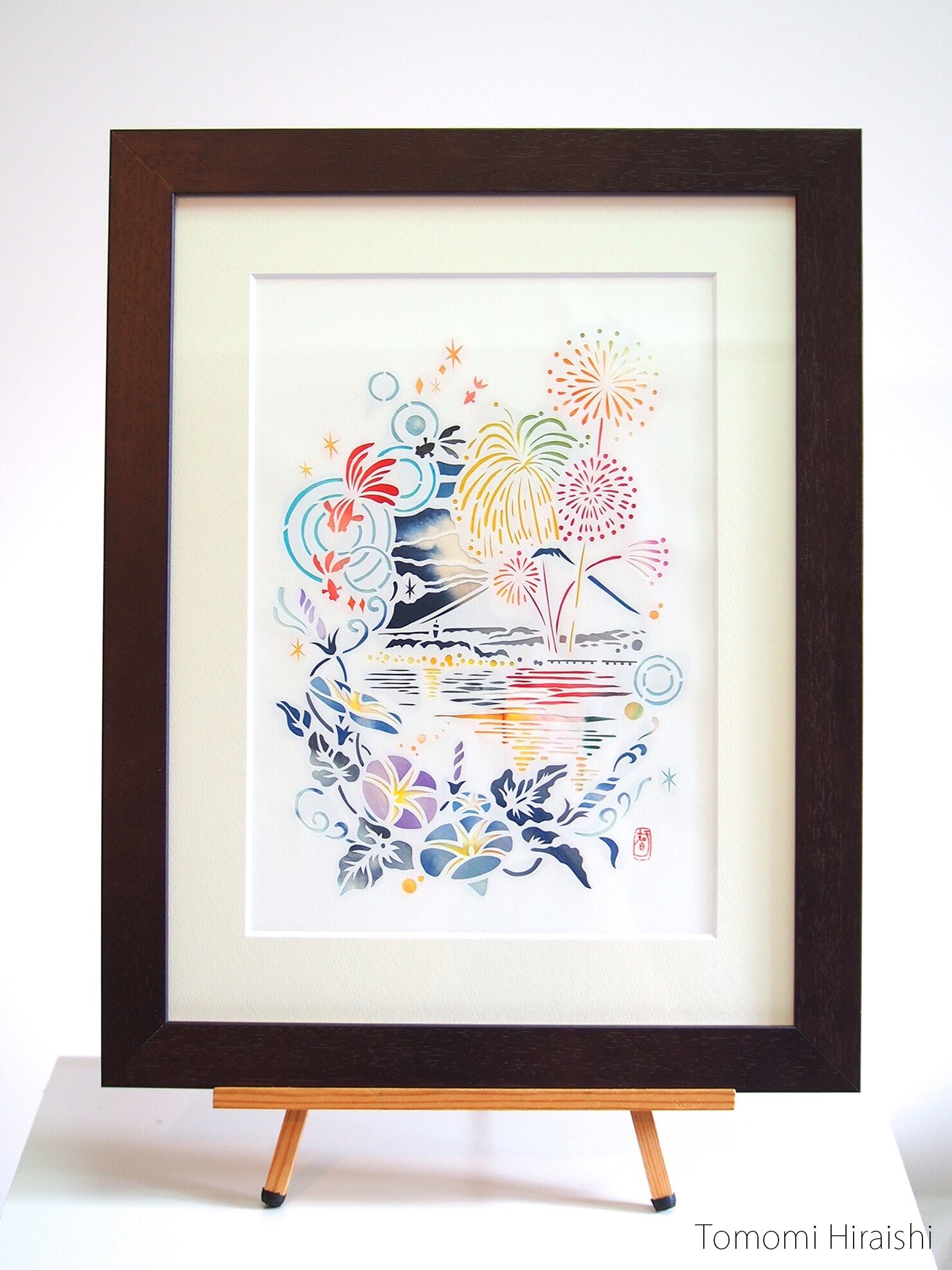 切り絵原画 湘南の花火 平石智美online Shop