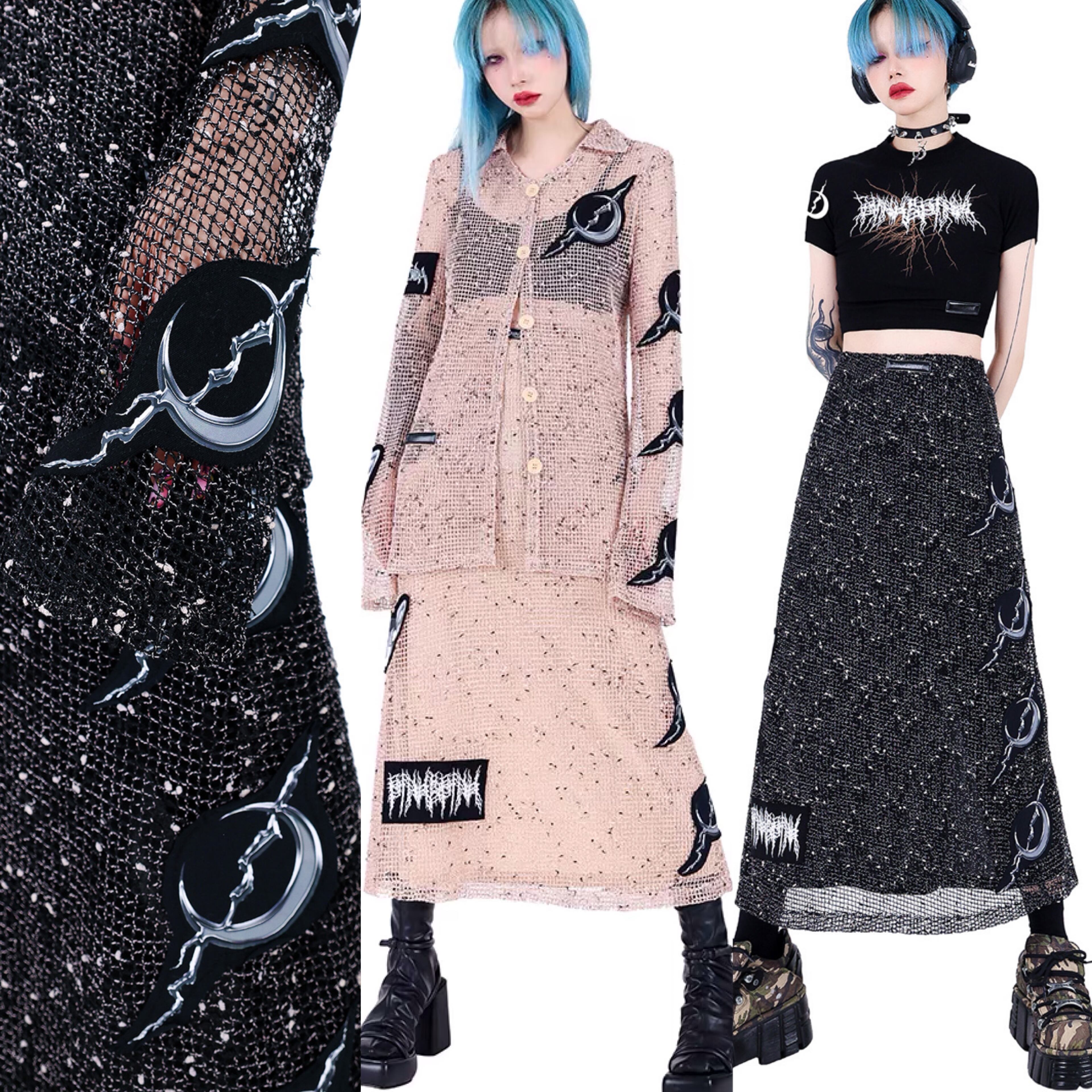 LINKABLE　メッシュ　スカート　黒　M LINKABLE メッシュ スカート 黒 M