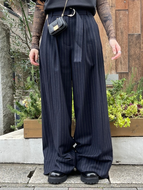 【23AW】3.1 Phillip Lim スリーワンフィリップリム  / FLANNEL OVERSIZED PLEATED BELTED PANTS