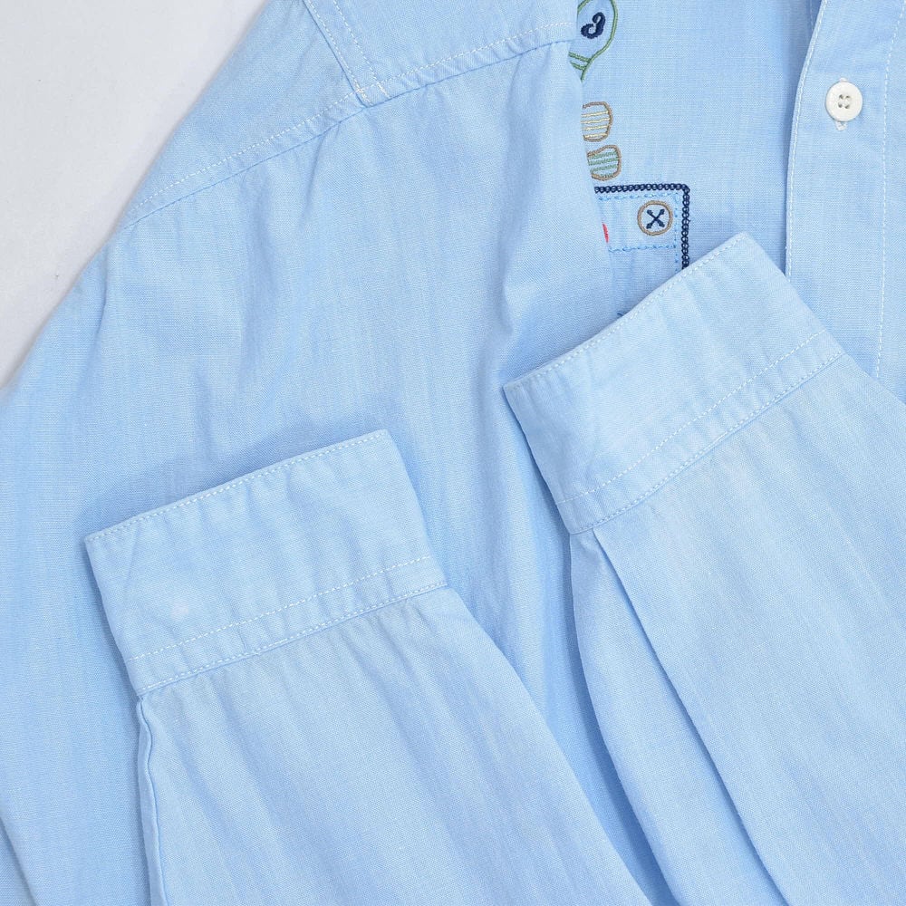 90s IL SUFFIT ゴルフモチーフ 刺繍デザイン コットン シャツ 長袖