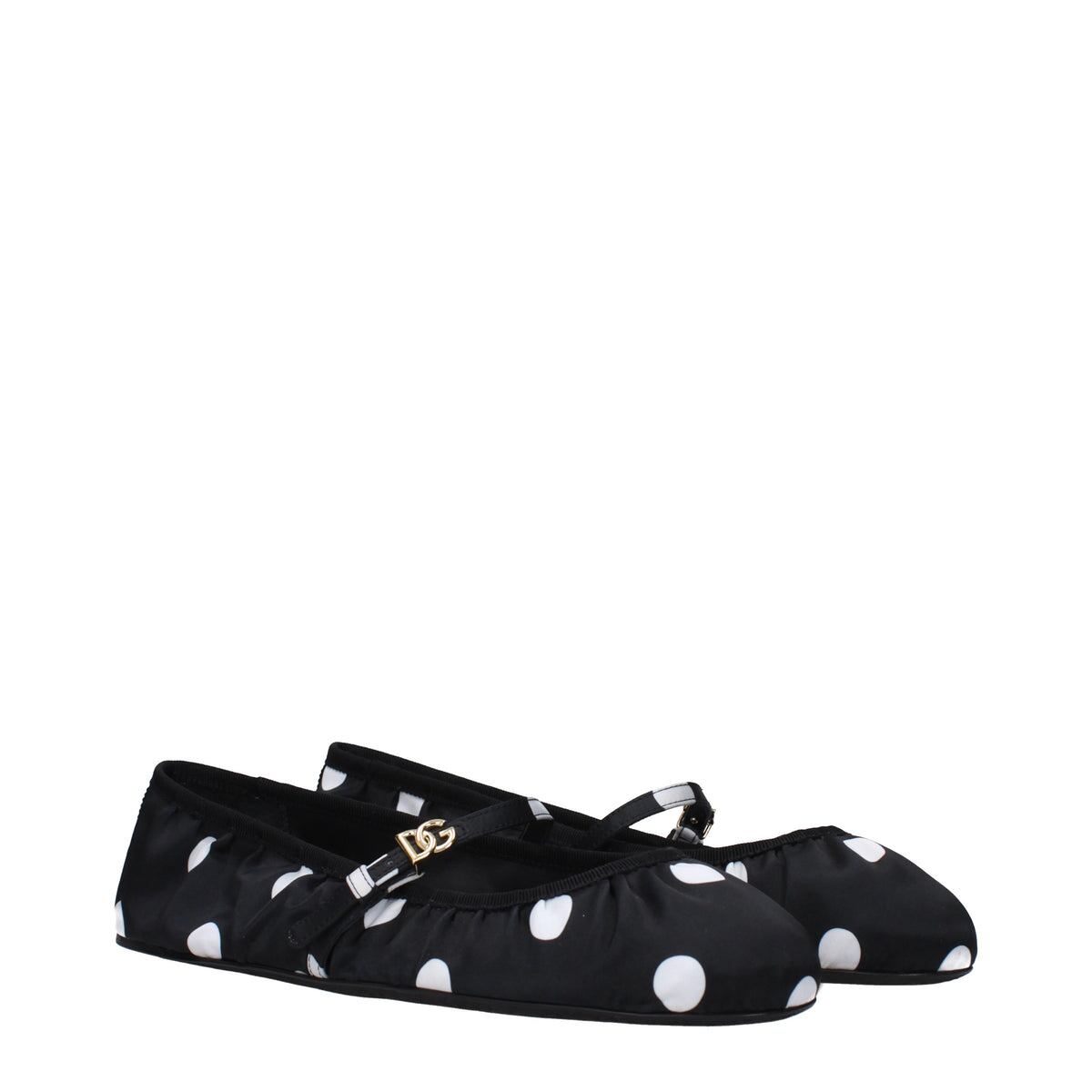 【新品】DOLCE&GABBANA ドルチェ&ガッバーナ レディース バレエシューズ ファブリック ブラック CB0222AV885HNXVW