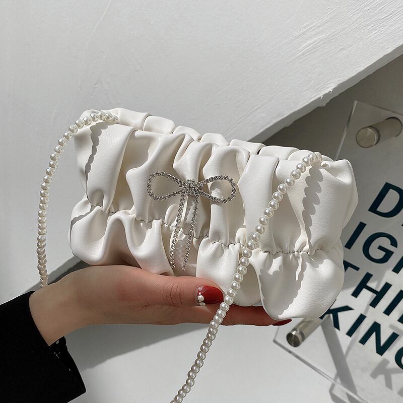 パールチェーン レッドサマー 夏物 真珠 メッセンジャーバッグ Tiancai_Wing_Bag78974809728