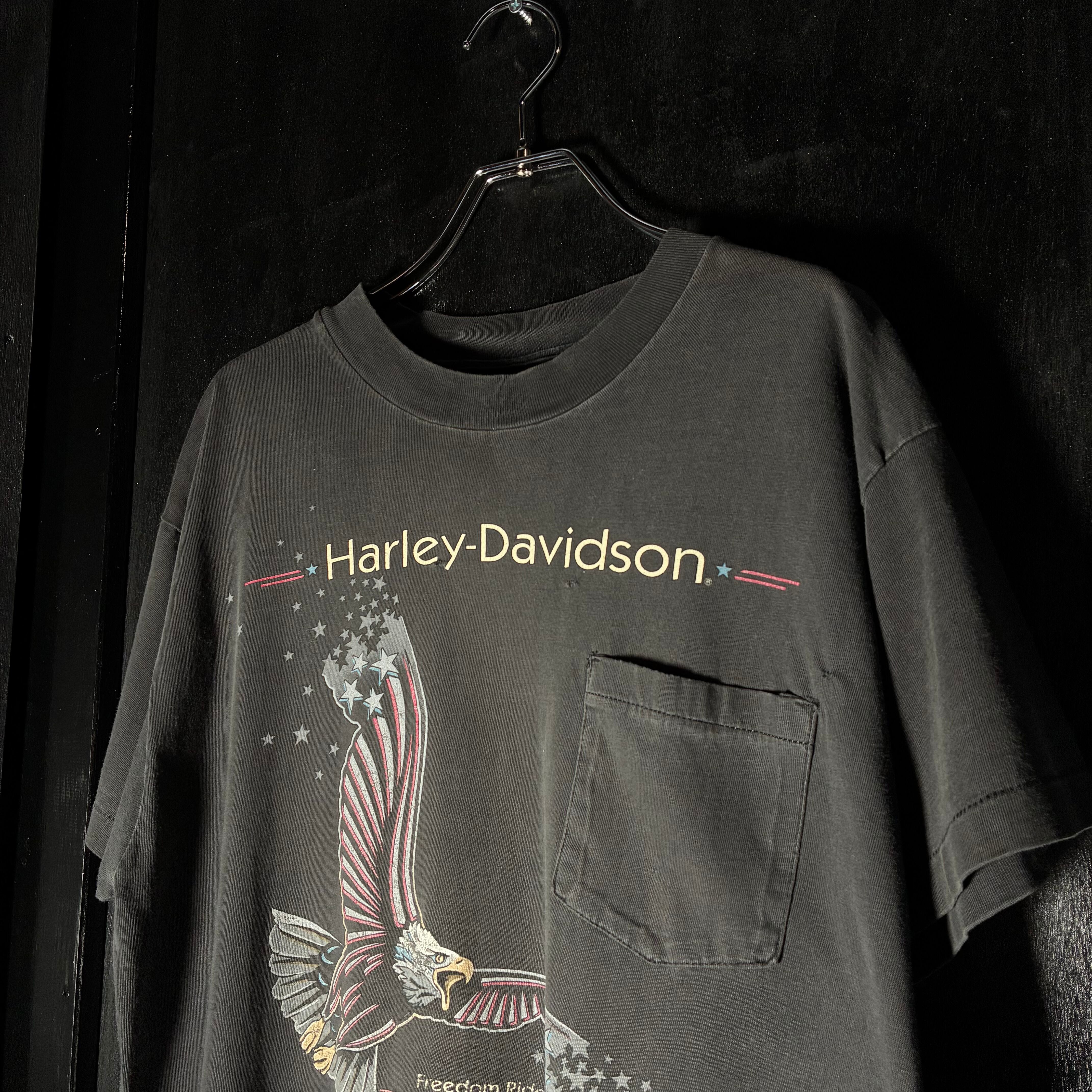 90s USA】Harley-Davidson Vintage Pocket Tee ハーレーダビッドソン