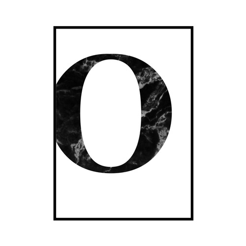 "O" 黒大理石 - Black marble - ALPHAシリーズ [SD-000516] A2サイズ ポスター単品