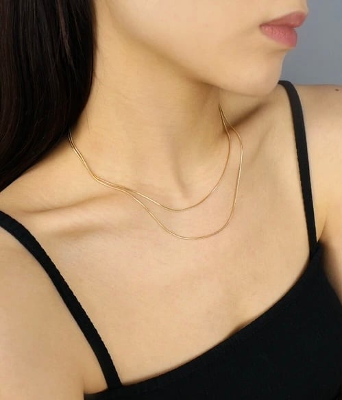 SUS316L snakechainnecklaceset