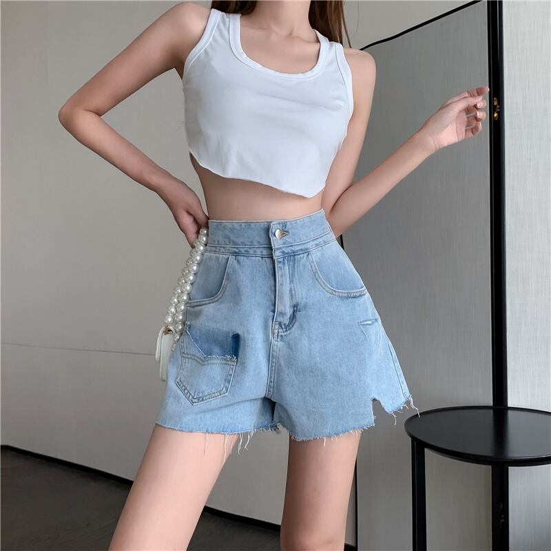 サマースタイルルーズハイウェストウェスト薄手Aラインパンツ ショーツ レディース 夏物 ブルマー ドラファッションホール39587399232