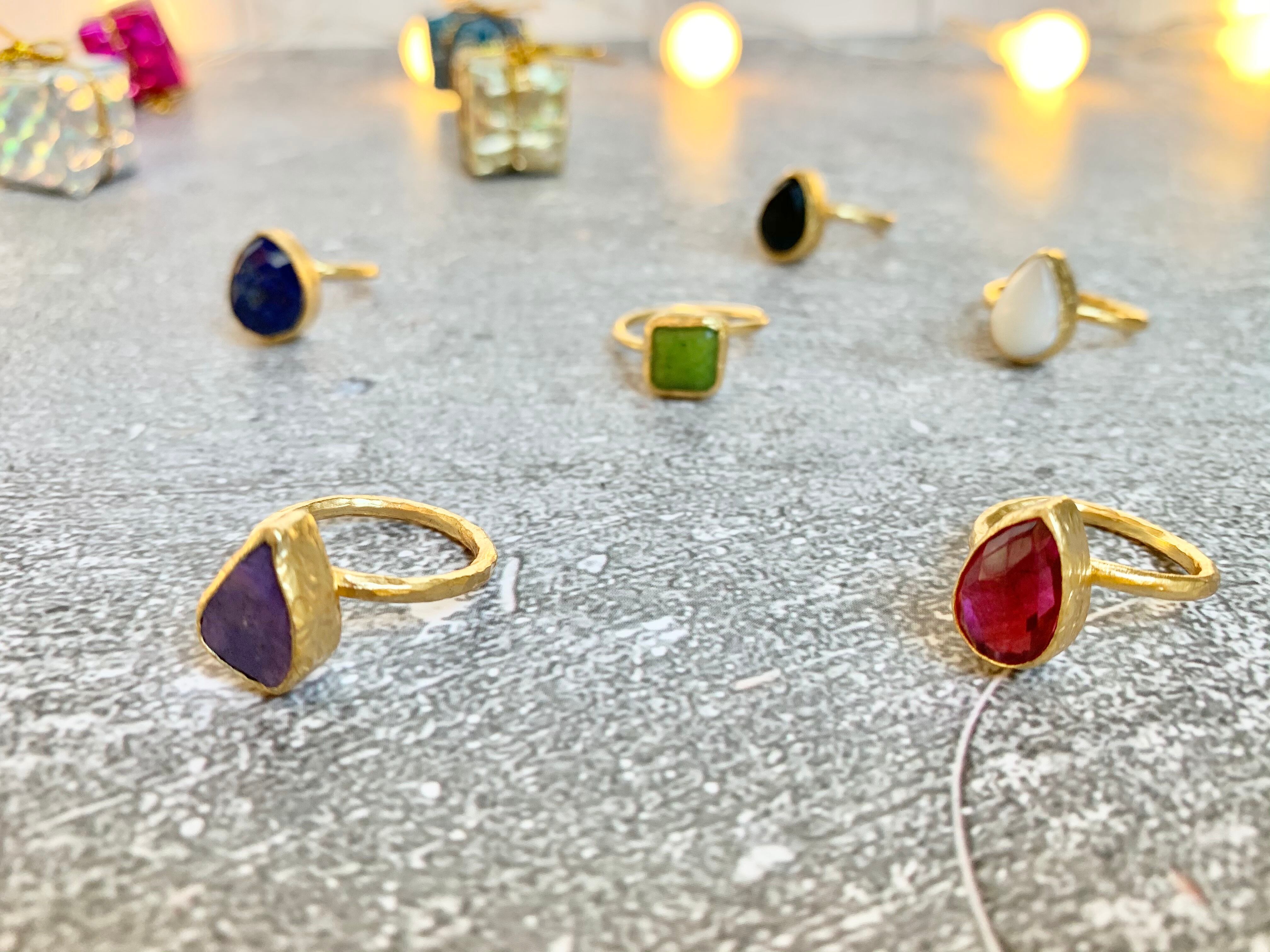 トルコ天然石リング2Q