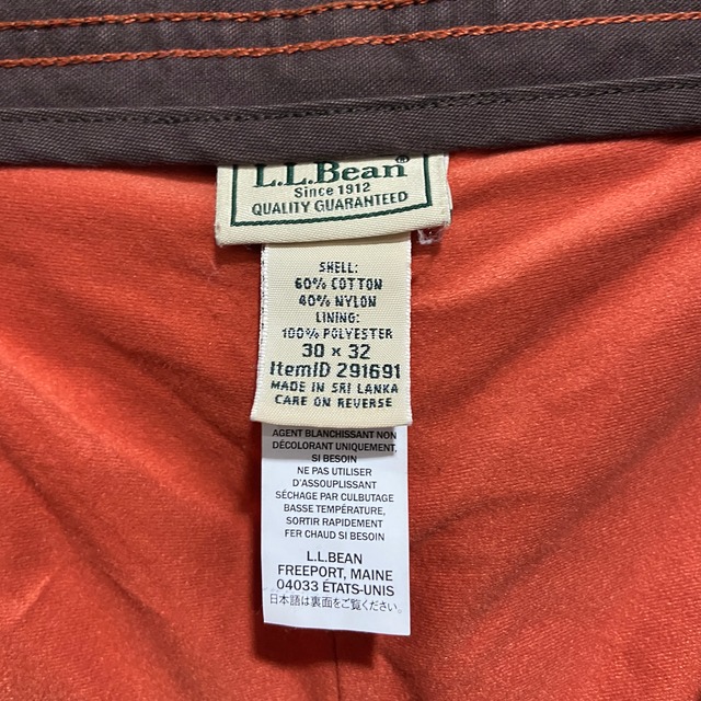 『送料無料』LLBean リバートンパンツ　裏地付きサイドポケットパンツ　W30