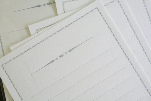 装飾罫線Mini Stationery Paper all Antique-52- 【シルバー】