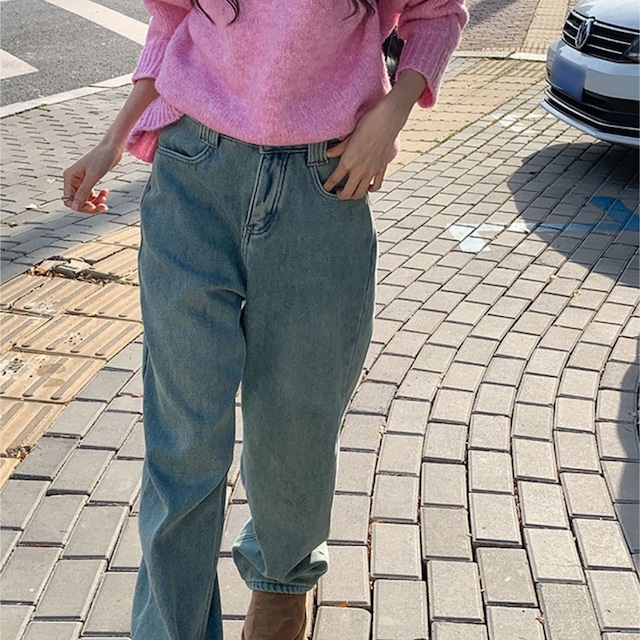 ウォームライニングデニムパンツ 2col R01322