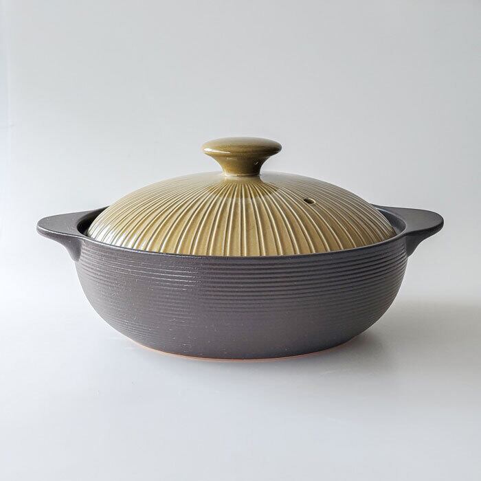 土鍋 9号 IH 直火兼用 サーマテック オリーブ 3〜4人用 ミヤオ | みの