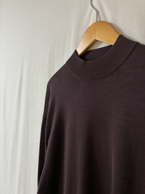 Silk × Cotton Mock Neck Sweater