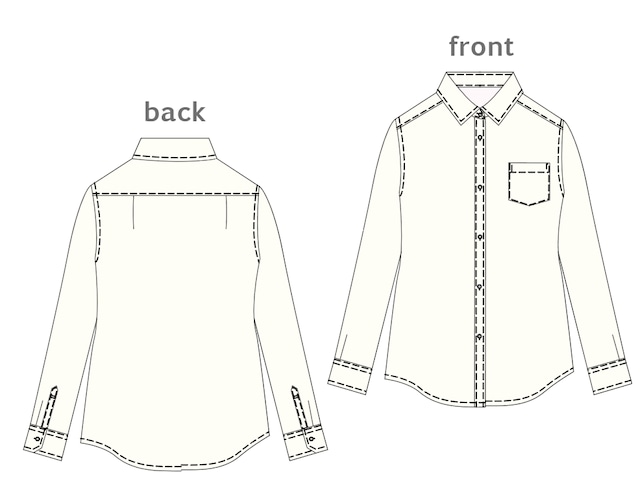 D003 ベーシックシャツの製図PDF