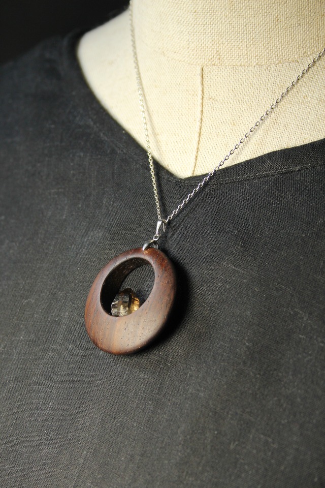 【211】宮崎スモーキー ローズウッドペンダント