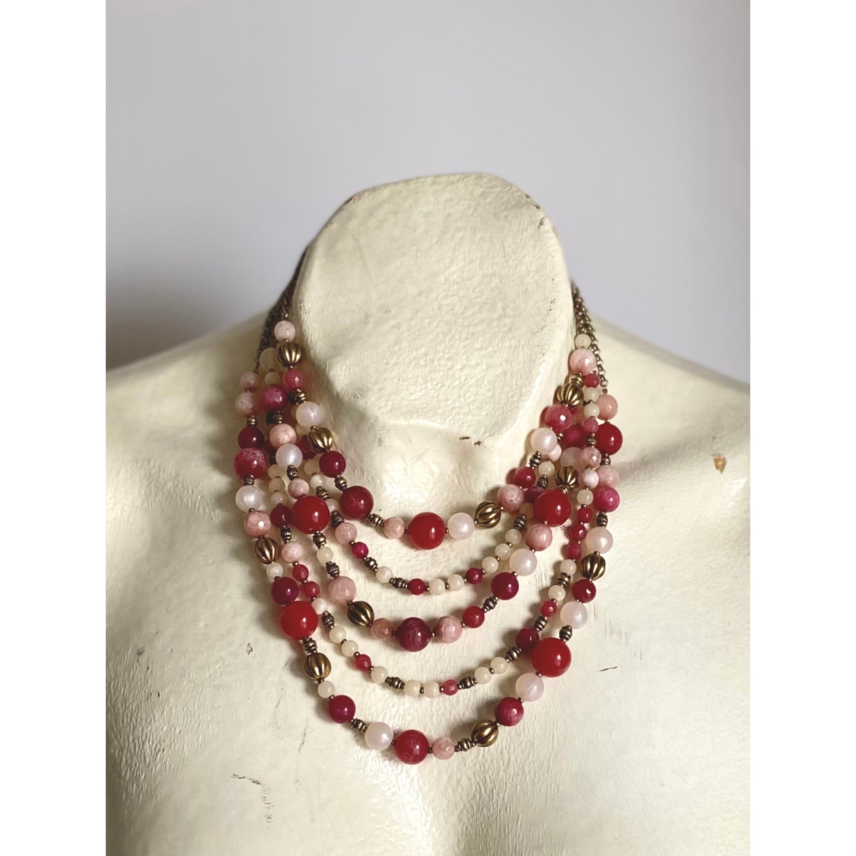 オールドアンティークレッドビーズ ネックレス Vintage 70s-80s retro red beads necklace レトロ ヴィンテージ