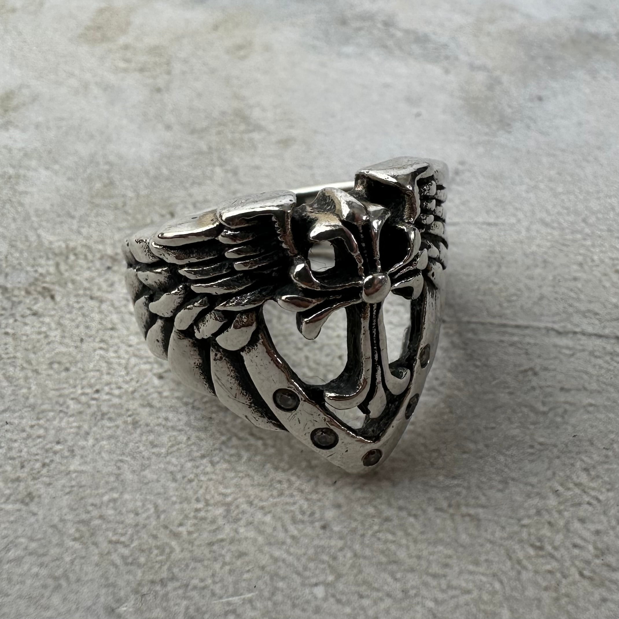 Vintage Crosswing Biker Ring Silver925 Size15 Made in USA