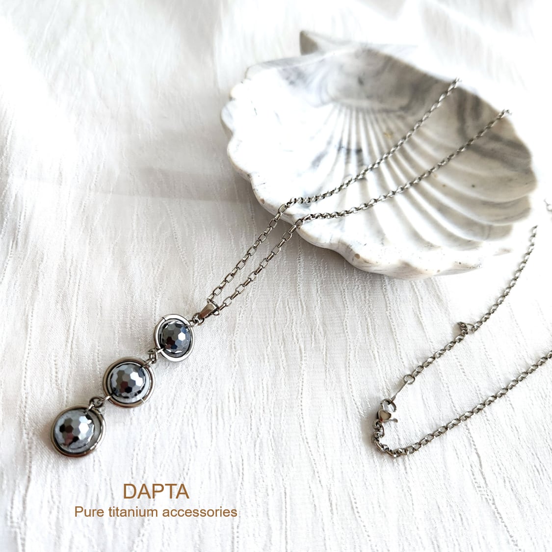 純チタン ネックレス テラヘルツとリング3連 | DAPTA Pure titanium