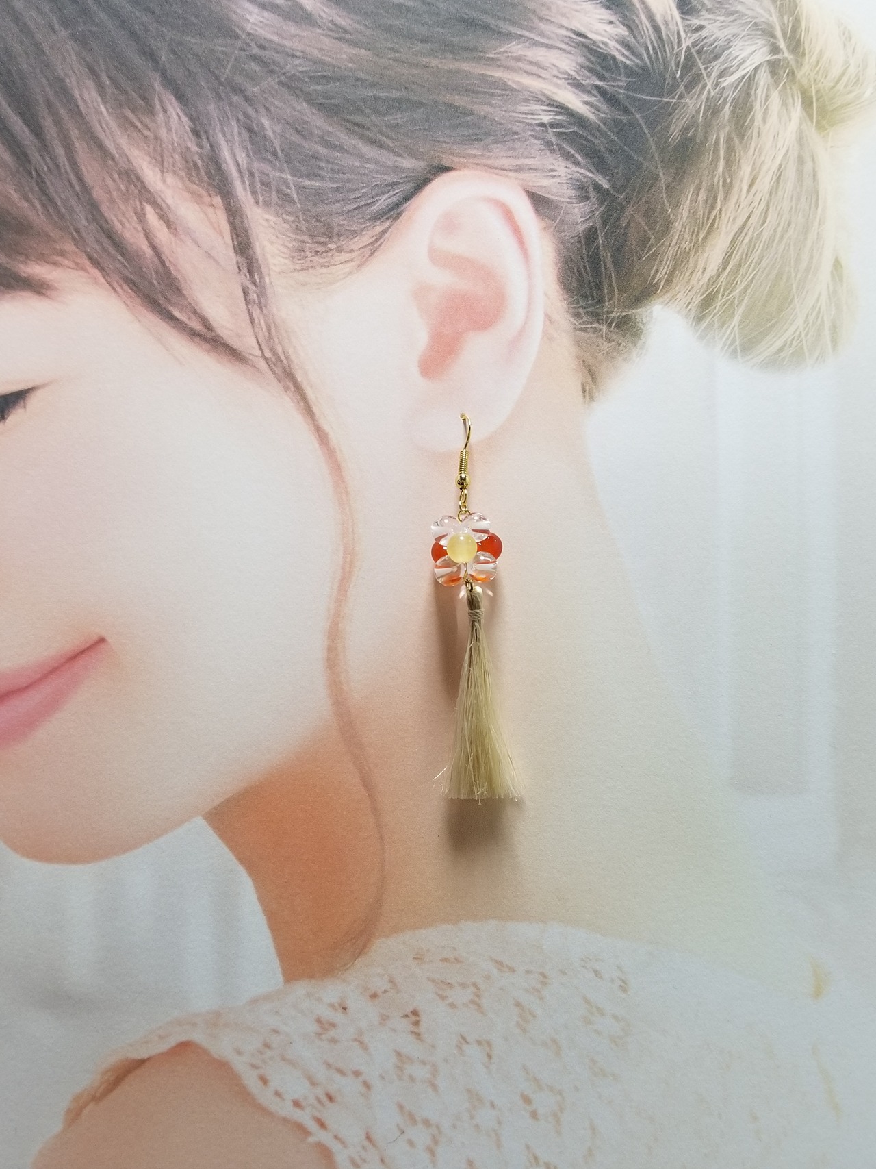 願いを実らせる。実りたまピアス☆精麻タッセル付き | あわのわ 天然石 