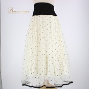 レディース ファッション スカート Willselection ウィルセレクション 黒 白 ホワイト系 ブラック系 レッスンウェア スタンダード チュールスカート ドット柄 レトロかわいい 膨らむスカート 社交ダンス衣装 おしゃれ かわいい Mサイズ フェミニン 春夏 カジュアル