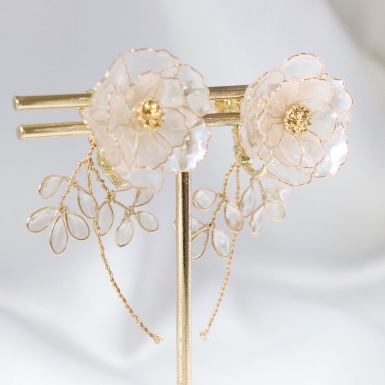 コスモスカップケーキのピアス＆イヤリング