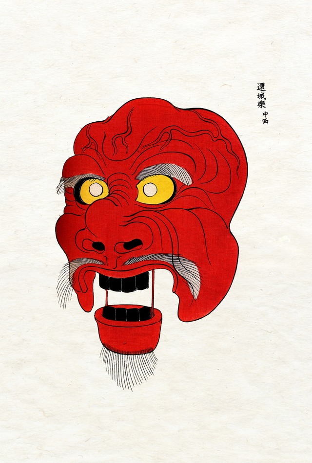 雅楽　お面シリーズ　ポストカード