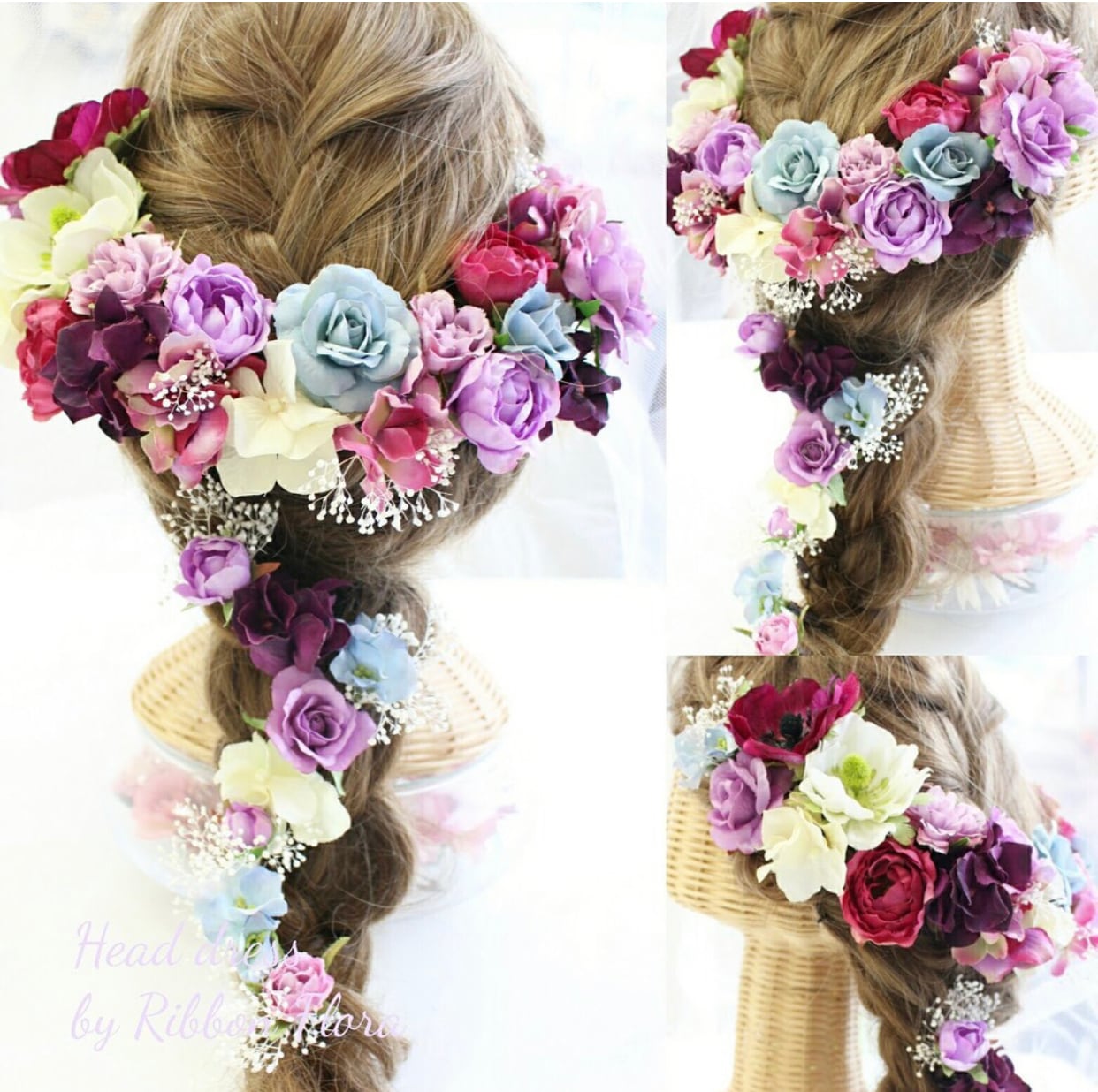 アーティフィシャルフラワーブーケ、ヘッドパーツ アーティフィシャルフラワー（造花）ヘッドパーツset アーティ