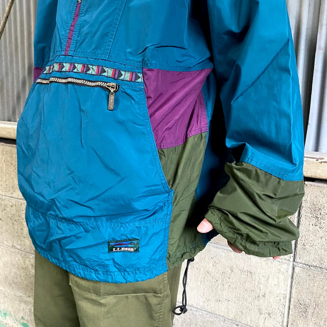 80~90年代 エルエルビーン 山ロゴ アノラックパーカー メンズL 古着