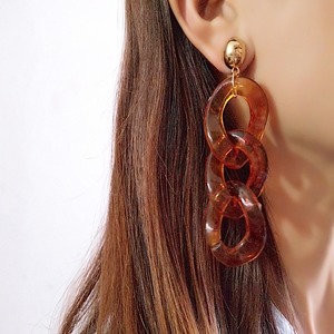 3-Chain Tortoiseshell Long Pierce