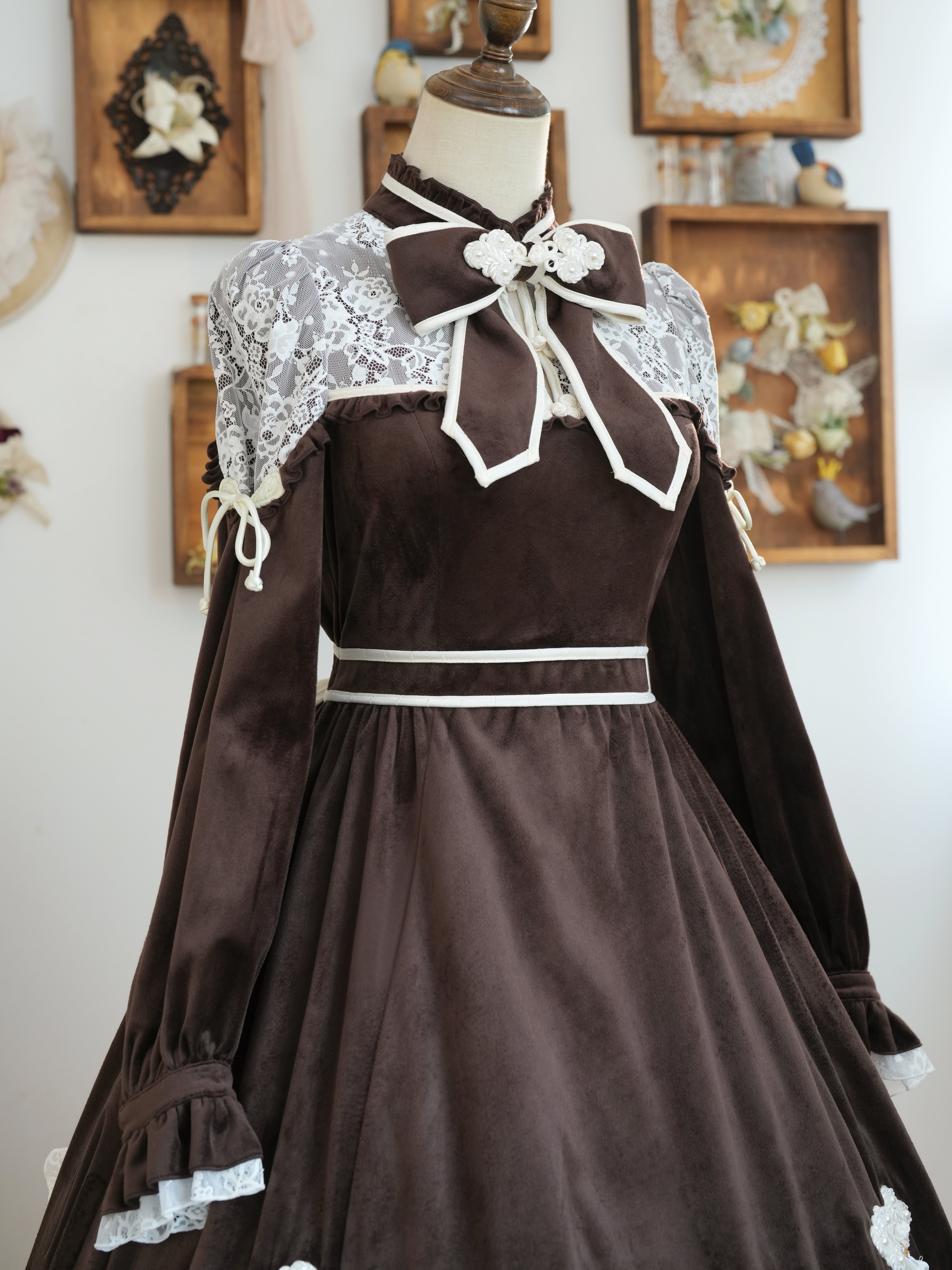 桃源華 ファーケープ付きワンピース | HoshibakoWorks