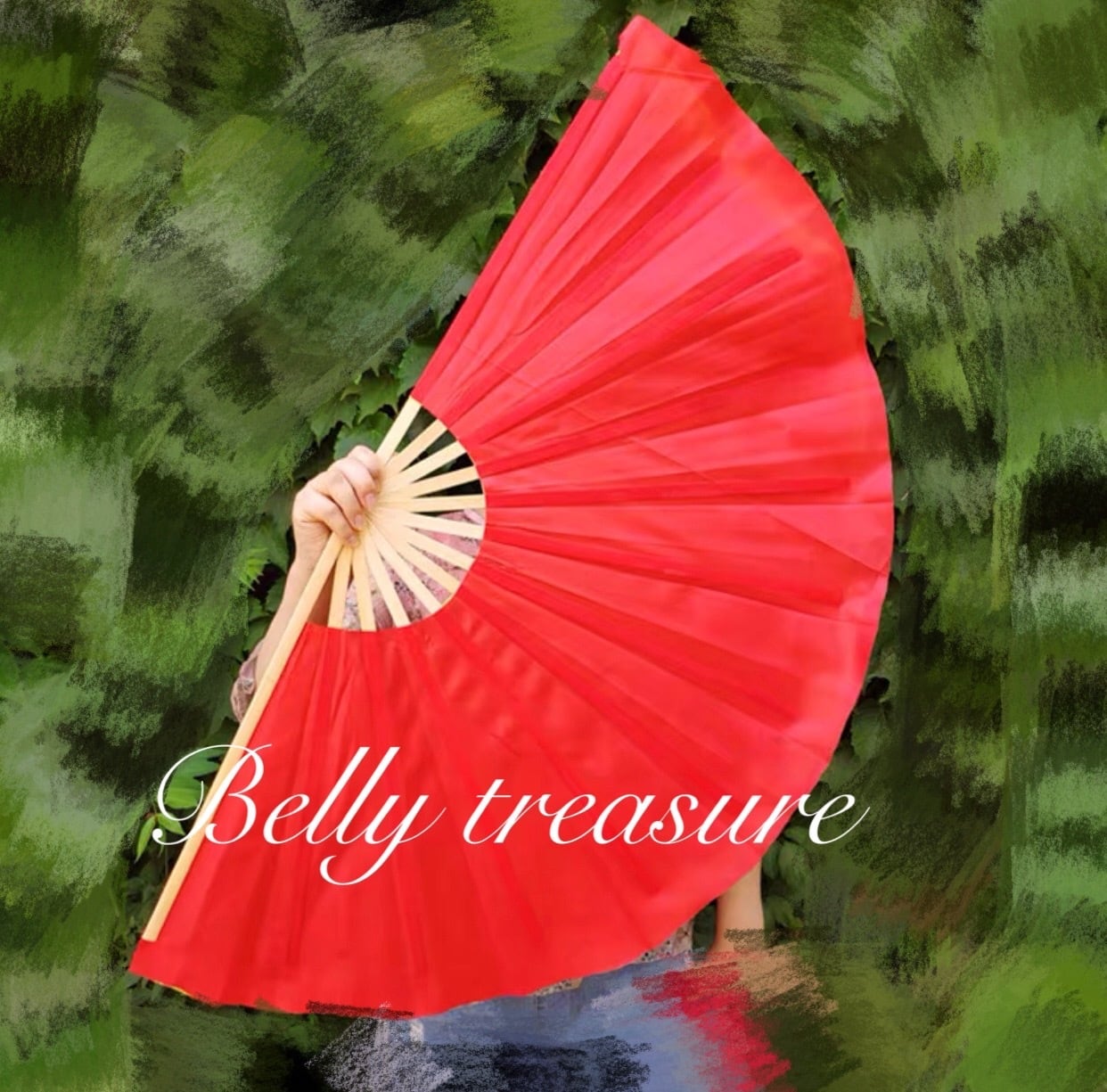 右手用 扇子 レッド/イエロー QWXJ 31〜50cm 202103 | Belly Treasure®︎
