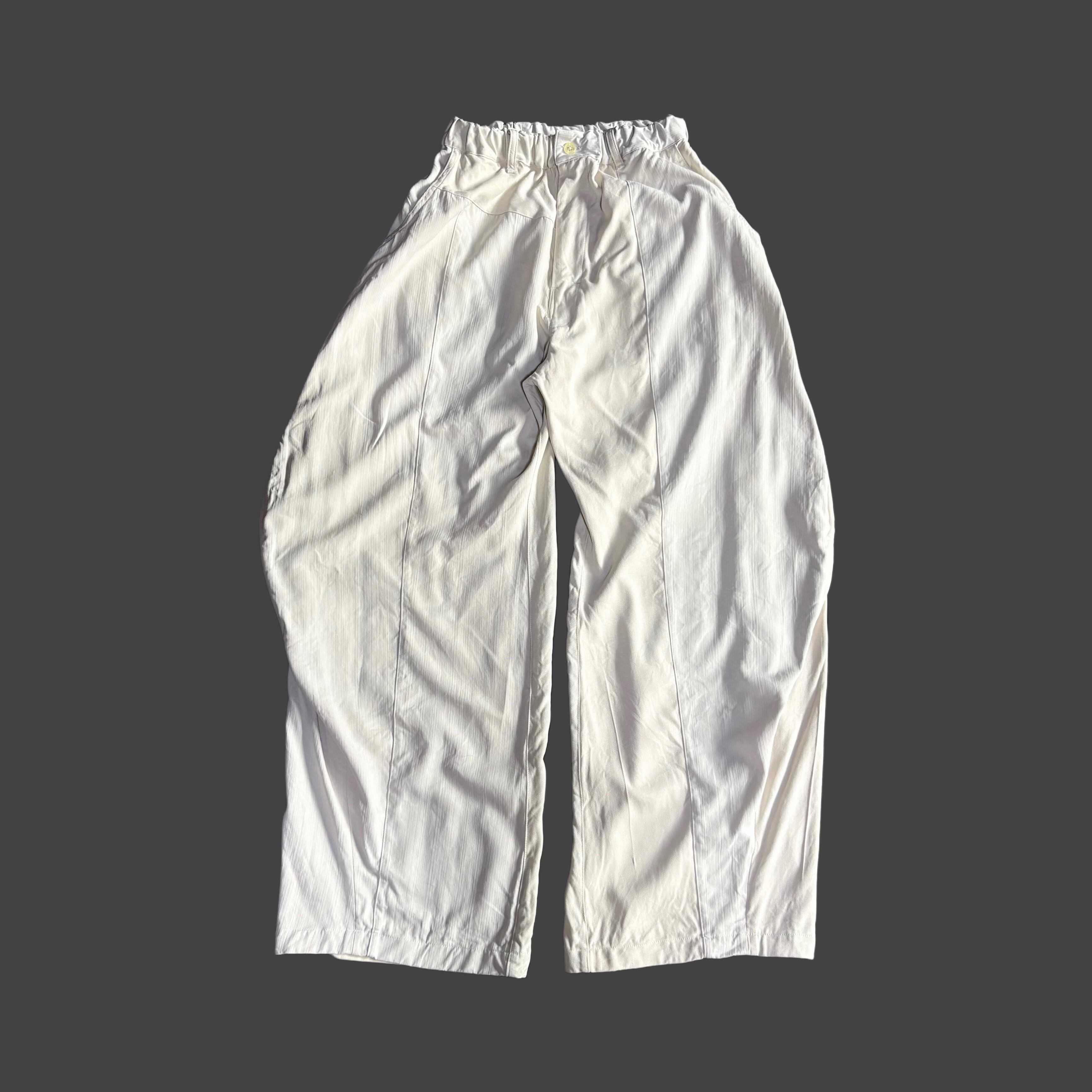 Rebuild suits 3D Constructed pants - white silk