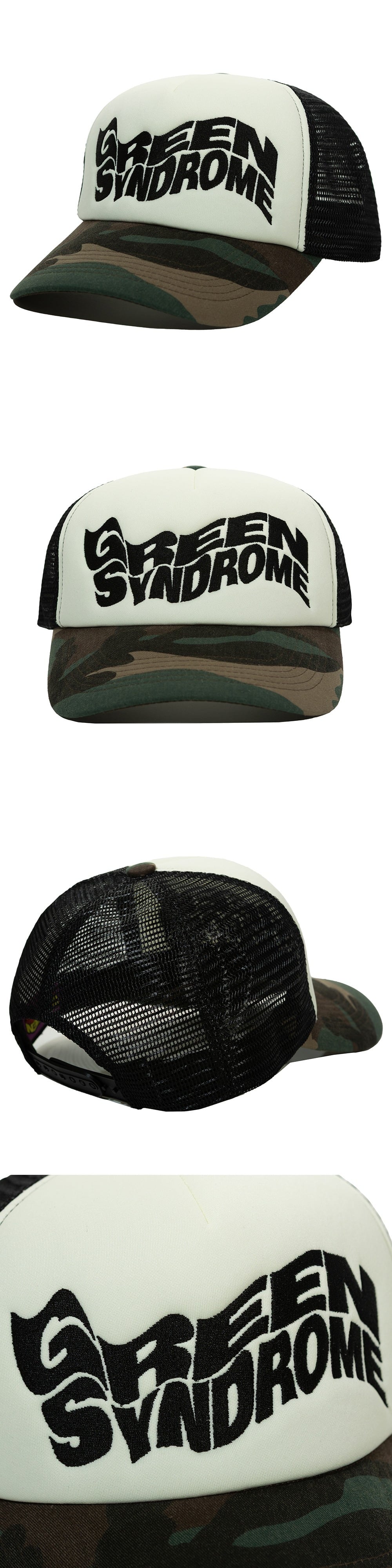 ☆NCT WISH リク 着用！！【GREEN SYNDROME】Camo Weird Logo Mesh