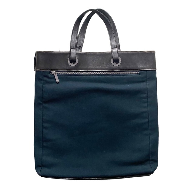 LOEWE leather switching canvas tote bag