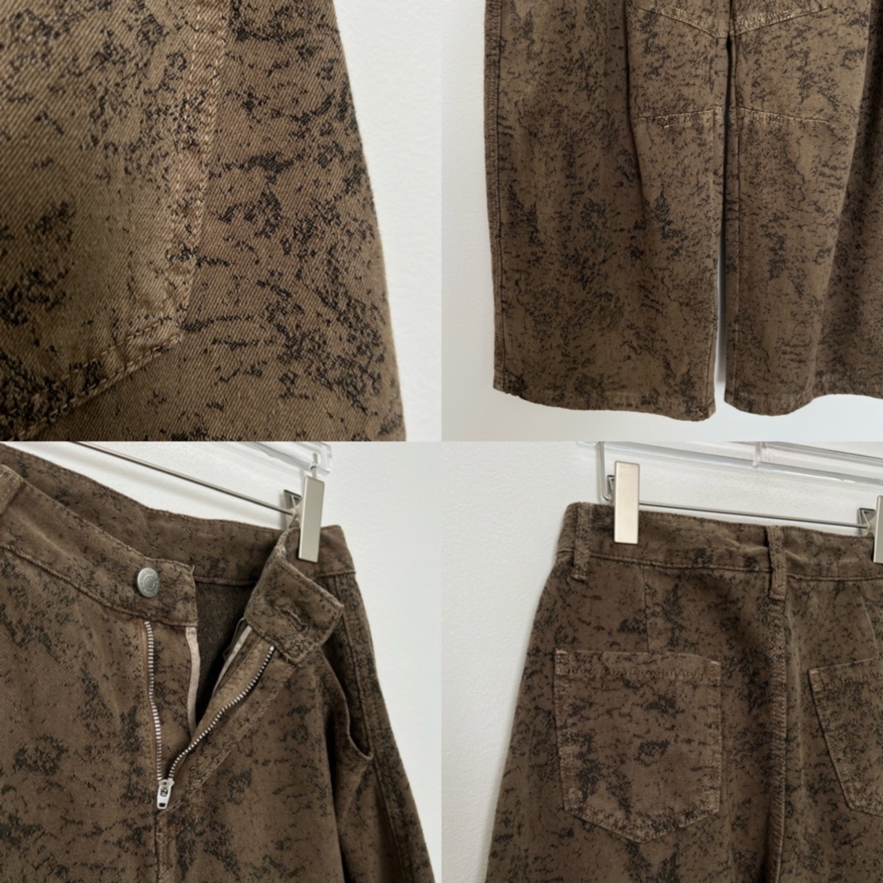 【受注予約:10月上旬入荷予定】クラッシュ加工カツラギワイドPT/ブラウン
