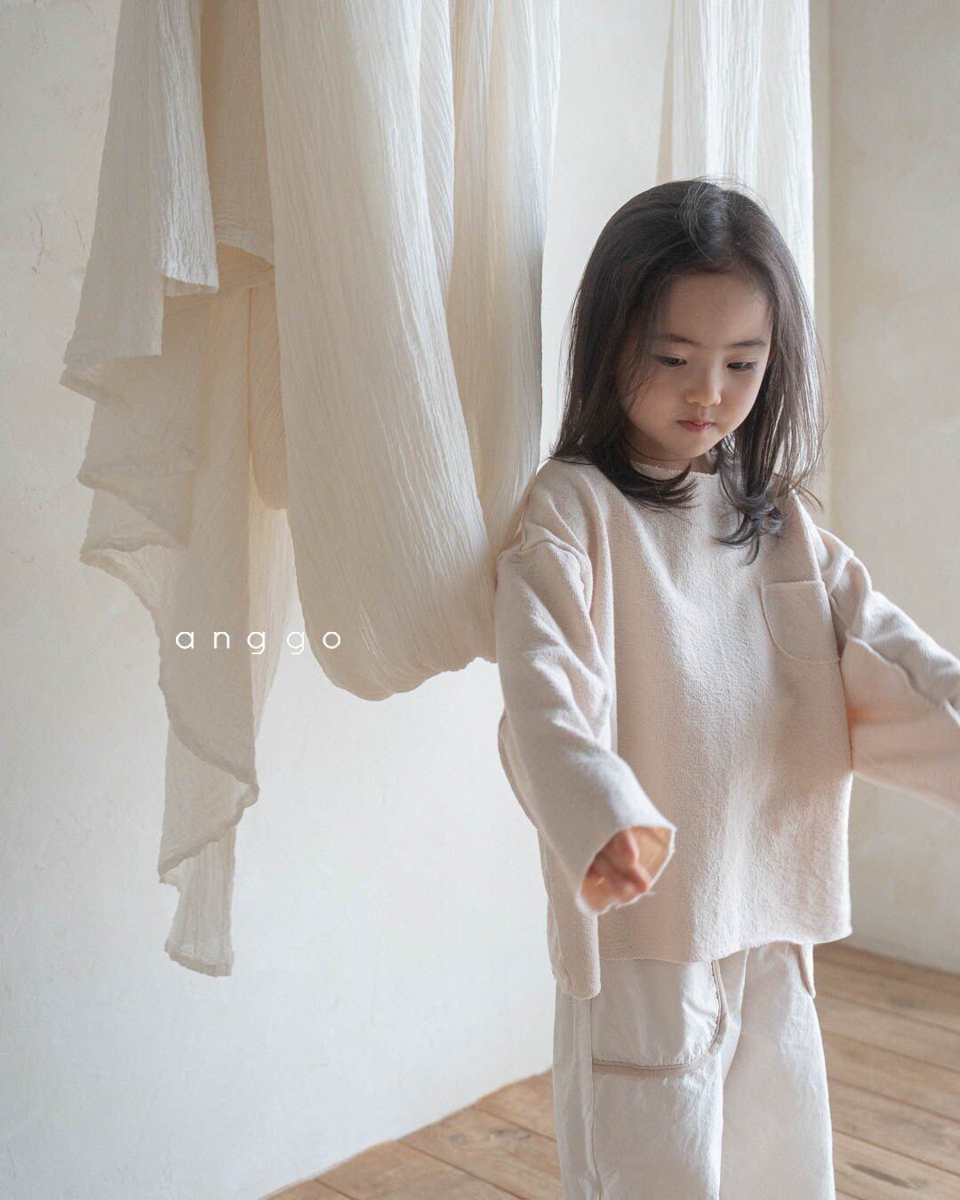 【即納100cm】Custard T-shirt / anggo(韓国子供服:ロンT)