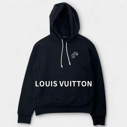 LOUIS VUITTON ルイヴィトン 23AW シグネチャー フーディ ウィズ エンブロイダリー ロゴ プルオーバー パーカー IHN RM23Q HNY56W ブラック トップス / J&NREUSE メンズ トップス