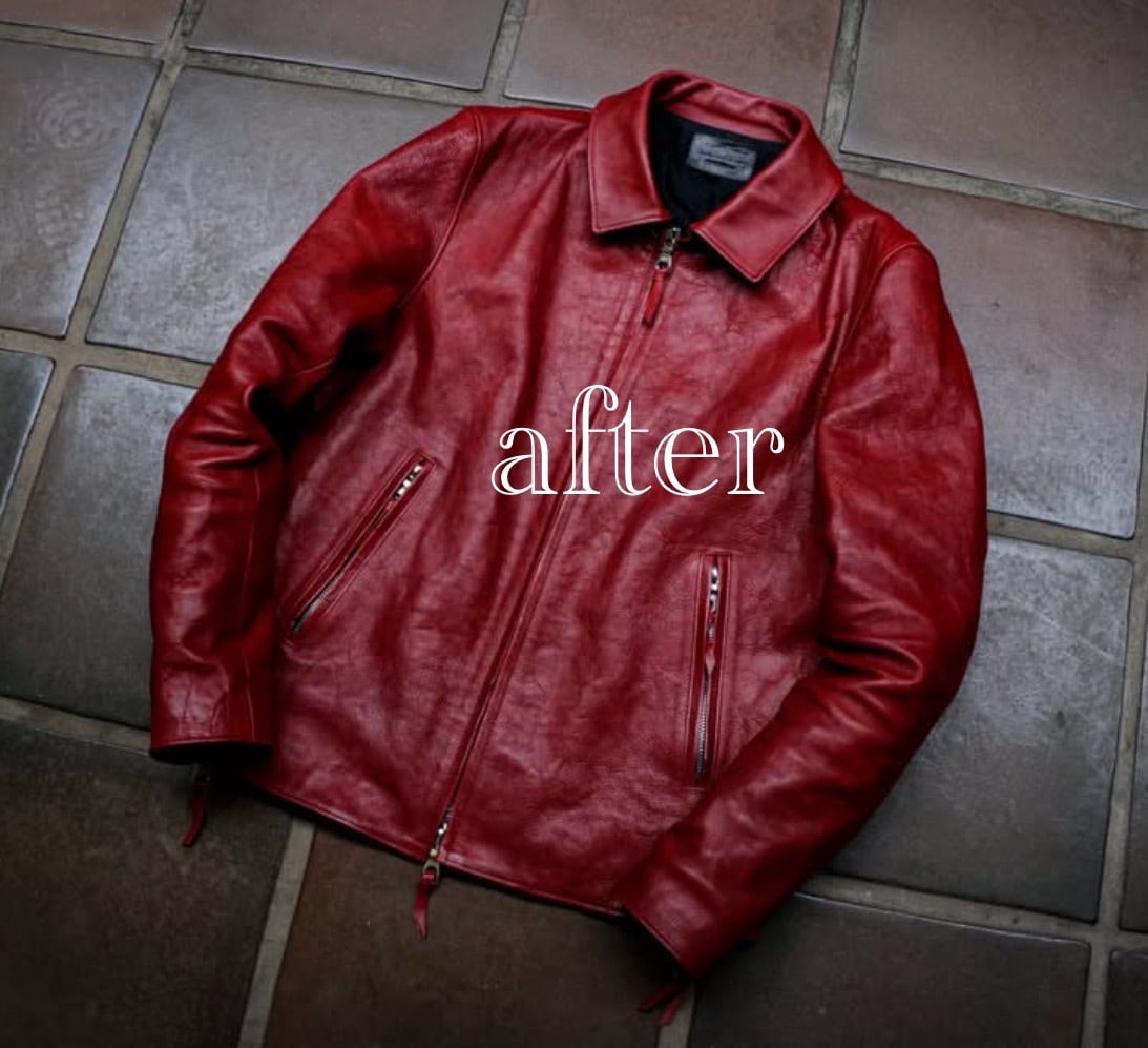 Licht Adel LW-JKT02 Collarless Double Jacket Red leather riders