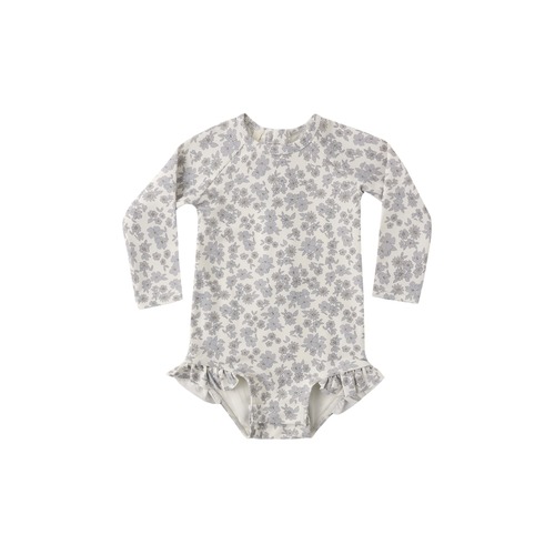Quincy Mae(クインシーメイ) / 26ss OLIVIA RASHGUARD ONE-PIECE / BLUE FLORAL / 18-24M・2-3Y・4-5Y