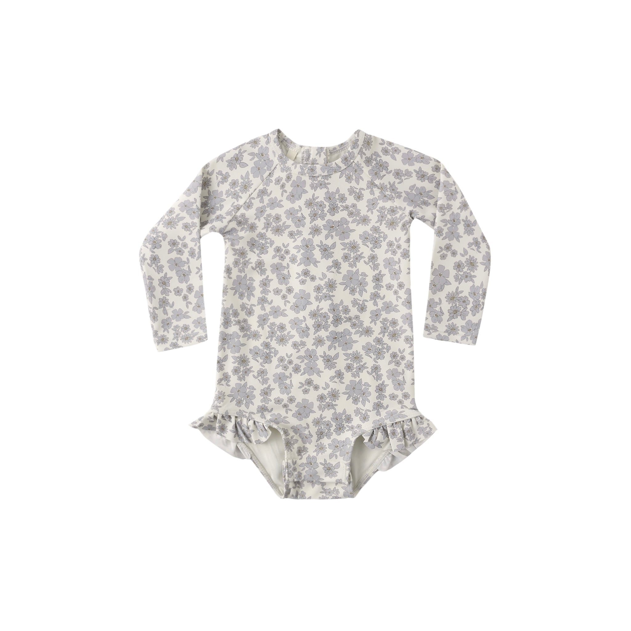 Quincy Mae(クインシーメイ) / 26ss OLIVIA RASHGUARD ONE-PIECE / BLUE FLORAL / 18-24M・2-3Y・4-5Y