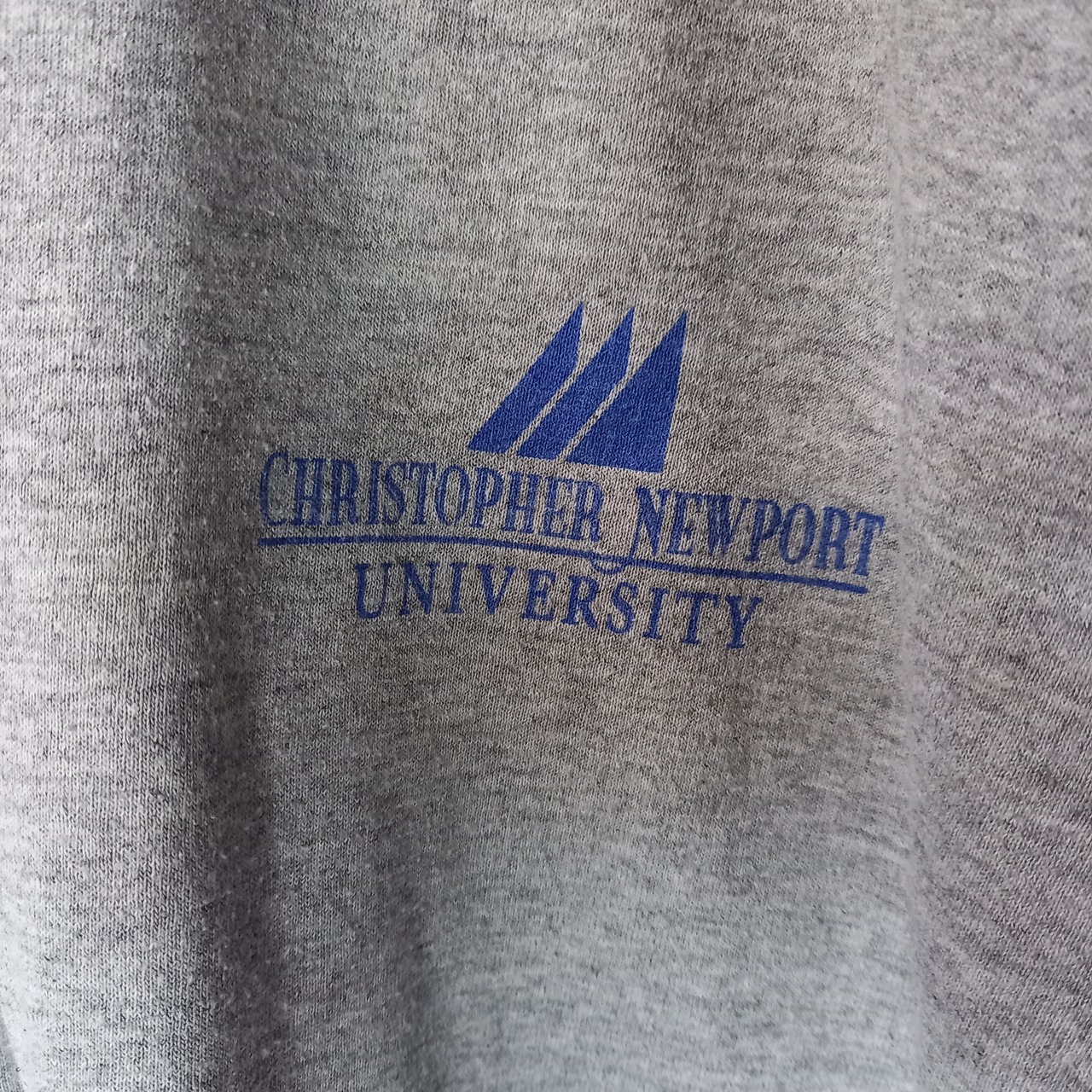 PORT&COMPANY　プリントT　オーバーサイズ　カレッジロゴ　グレー2XL