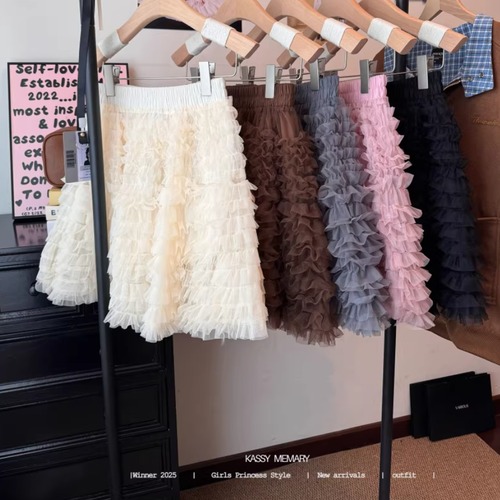 5色／ティアードチュールフリルスカート ・73878