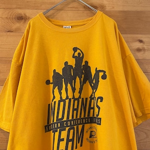 【anvil】NBA インディアナペイサーズ Pacers バスケ Tシャツ XL ビッグサイズ 企業ロゴ バックプリント us古着 アメリカ古着