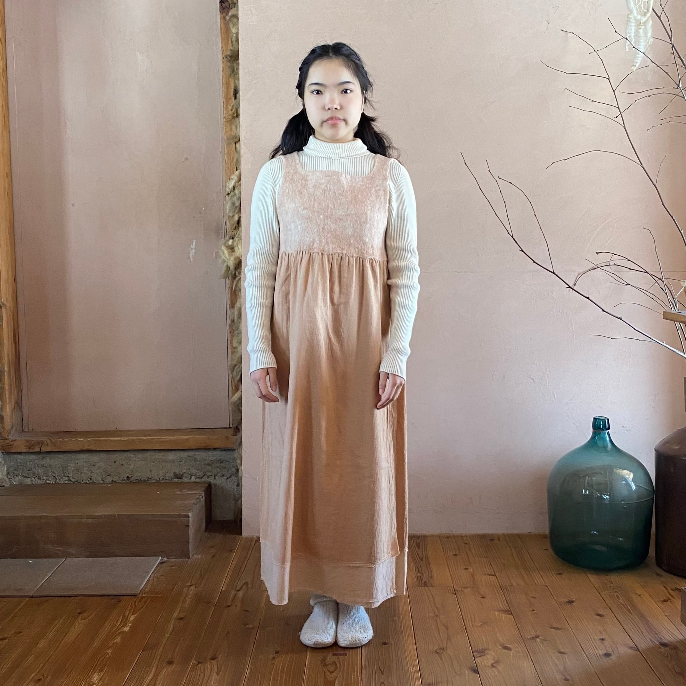 りい様 ワンピース Mピンクベージュ OPCL1-23004 ワンピースコリーヌ サイズ1 ピンク | 粗清草堂