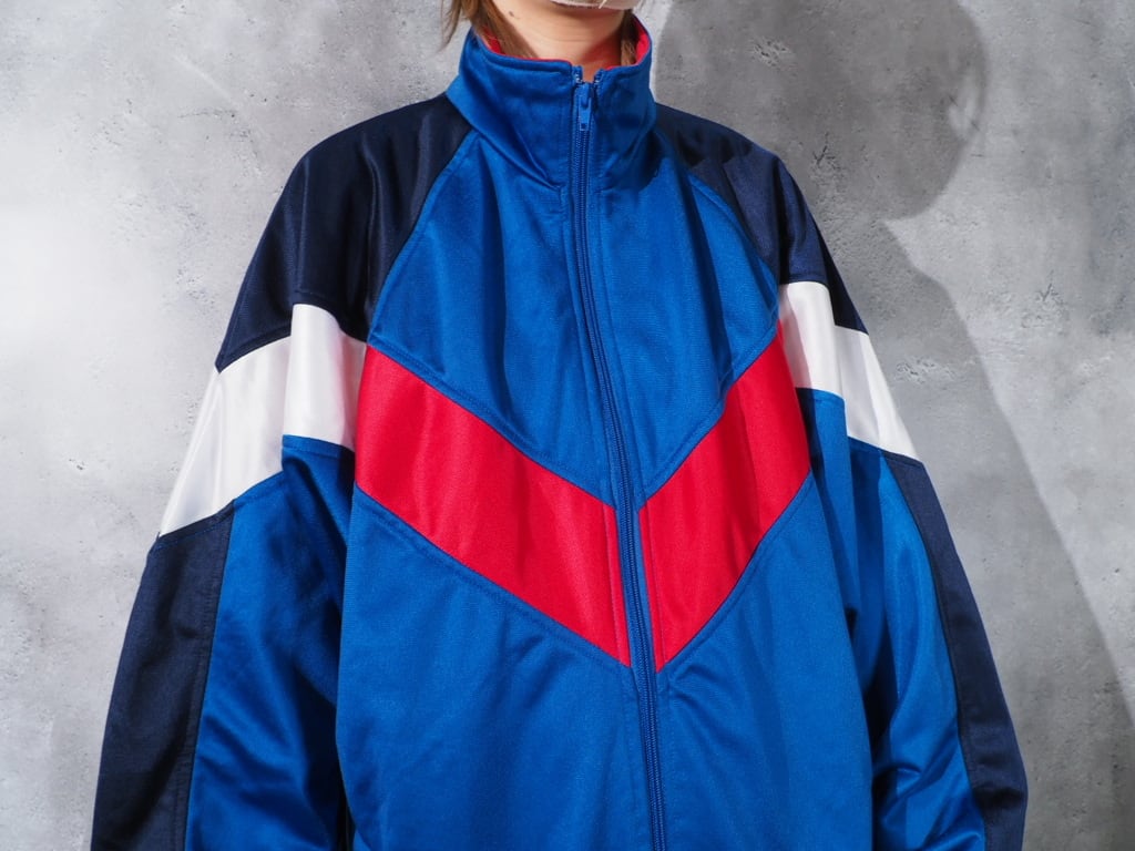 1990s Multi color panel Switching vintage loose Track jacket