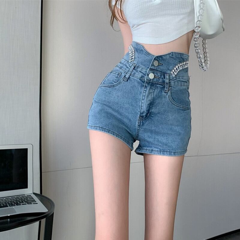 ジーンズ サマー薄手パンツ カジュアルショーツ ストリート 夏物 ブルマー ガールズファッション18158182986