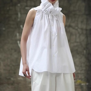 フラワーノースリーブシャツ　R0115