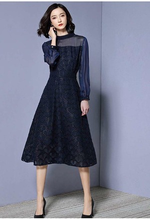 送料無料 未使用 イベント 二次会 透け感 レース ワンピ－ス L [OPN3159]