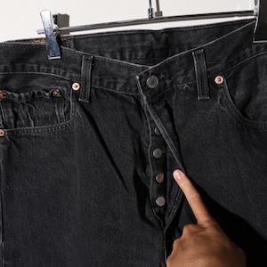 美品 38×30 501-0660 USA 97年 サルファーブラックデニムパンツ Levi’s リーバイス 黒